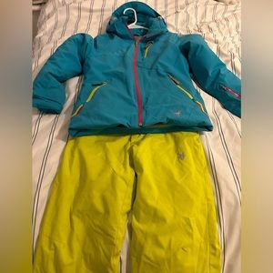 Girls Spyder ski jacket ski pants set